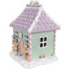 Clayre & Eef 6PR4267 Dekorativní domeček Vánoce Zelená Růžová Fialová 17x14x21 cm