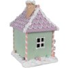 Clayre & Eef 6PR4267 Dekorativní domeček Vánoce Zelená Růžová Fialová 17x14x21 cm