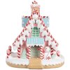 Clayre & Eef 6PR4268 Vánoční domeček růžovofialový Polyresin 16x13x15 cm