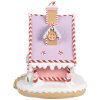 Clayre & Eef 6PR4268 Vánoční domeček růžovofialový Polyresin 16x13x15 cm