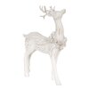 Clayre & Eef 6PR4284 Dekorace Jelen bílý 13x5x19 cm Polyresin