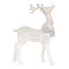 Clayre & Eef 6PR4284 Dekorace Jelen bílý 13x5x19 cm Polyresin