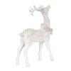 Clayre & Eef 6PR4284 Dekorace Jelen bílý 13x5x19 cm Polyresin
