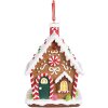 Clayre & Eef 6PR4255 Dekorace přívěsek dům hnědá bílá 7x5x9 cm