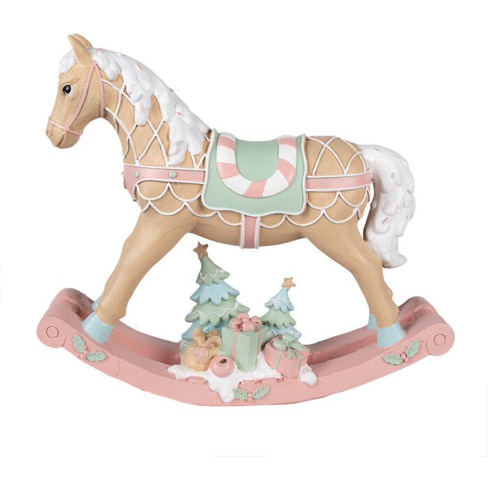 Clayre & Eef 6PR4260 Dekorativní houpací kůň béžový 41x10x37 cm Polyresin Venkovský dům
