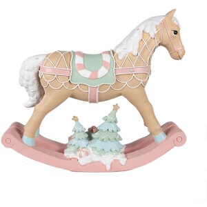Clayre & Eef 6PR4260 Dekorativní houpací kůň béžový 41x10x37 cm Polyresin Venkovský dům