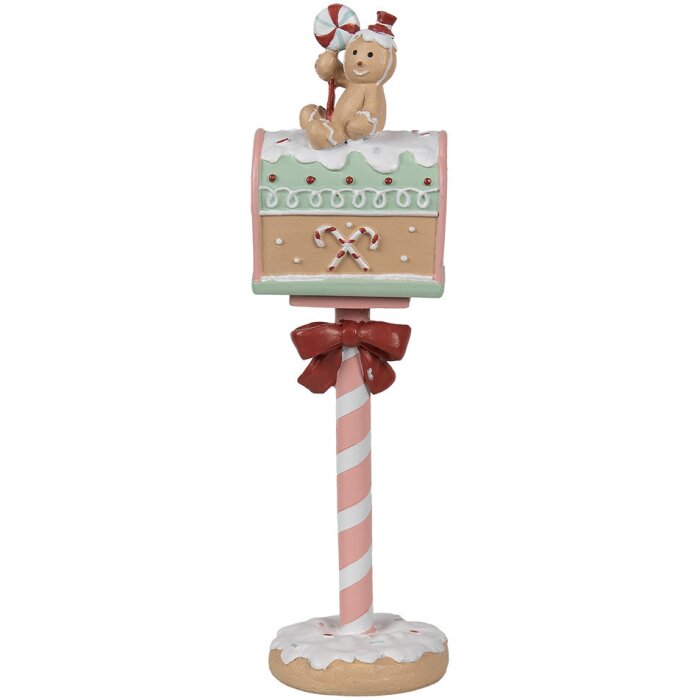 Clayre & Eef 6PR4265 Vánoční dekorace poštovní schránka růžová 11x10x36 cm Polyresin