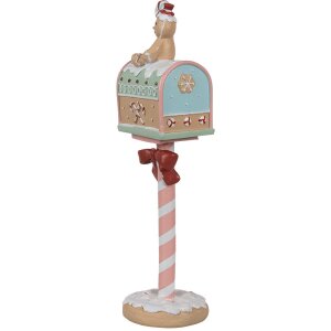 Clayre & Eef 6PR4265 Vánoční dekorace poštovní schránka růžová 11x10x36 cm Polyresin