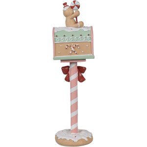 Clayre & Eef 6PR4265 Vánoční dekorace poštovní schránka růžová 11x10x36 cm Polyresin