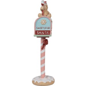 Clayre & Eef 6PR4265 Vánoční dekorace poštovní schránka růžová 11x10x36 cm Polyresin
