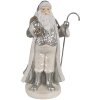 Clayre & Eef 6PR4301 Dekorativní figurka Otec Vánoc stříbrná 11x9x20 cm Polyresin