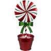 Clayre & Eef 6Y5626 Dekorace Lollipop červená bílá kov 12x9x26 cm