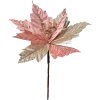 Clayre & Eef 65824 Vánoční dekorace Flower Pink Gold Ø 24x27 cm Plastové