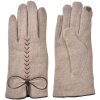 Juleeze JZGL0096BE Zimní rukavice béžové 9x23 cm aplikace s mašlí polyester