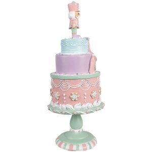 Clayre & Eef 6PR4261 Dekorace dort Ø 17x42 cm růžová Polyresin ve venkovském stylu