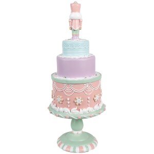 Clayre & Eef 6PR4261 Dekorace dort Ø 17x42 cm růžová Polyresin ve venkovském stylu