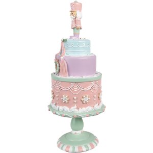 Clayre & Eef 6PR4261 Dekorace dort Ø 17x42 cm růžová Polyresin ve venkovském stylu
