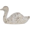 Clayre & Eef 6TE0547 Ozdoba kachna bílé zlato kámen 15x5x9 cm