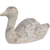 Clayre & Eef 6TE0547 Ozdoba kachna bílé zlato kámen 15x5x9 cm