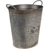 Clayre & Eef 6Y5684 Dekorace Květináč kovový šedý 35x22x32 cm ve starobylém stylu