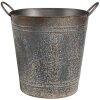 Clayre & Eef 6Y5684 Dekorace Květináč kovový šedý 35x22x32 cm ve starobylém stylu