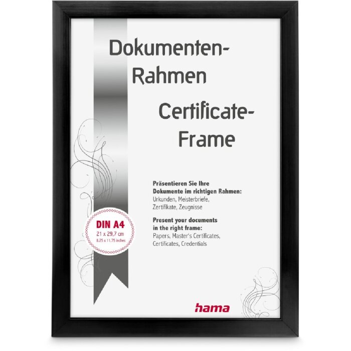 Hama Plastový rám Chiaro Black 21 x 29 7 cm DIN A4