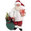 Clayre & Eef 65599 Vánoční dekorace Father Christmas White Red 18x13x27 cm