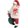 Clayre & Eef 65599 Vánoční dekorace Father Christmas White Red 18x13x27 cm
