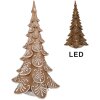 Clayre & Eef 6PR3905GG Vánoční stromek LED hnědý béžový 26x23x42 cm 3xAA