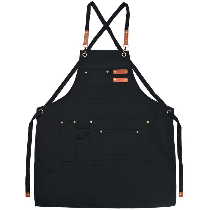 Clayre & Eef KT041.040DBL Zástěra černá 75x66 cm 100% polyester