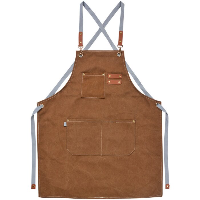 Clayre & Eef KT041.045 Zástěra hnědá 63x75 cm 100% polyester