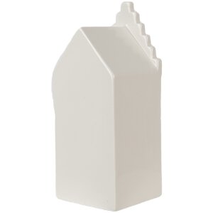 Clayre & Eef 6CE1598M LED dekorativní domeček béžově zlatý 7x6x16 cm porcelán venkovský styl