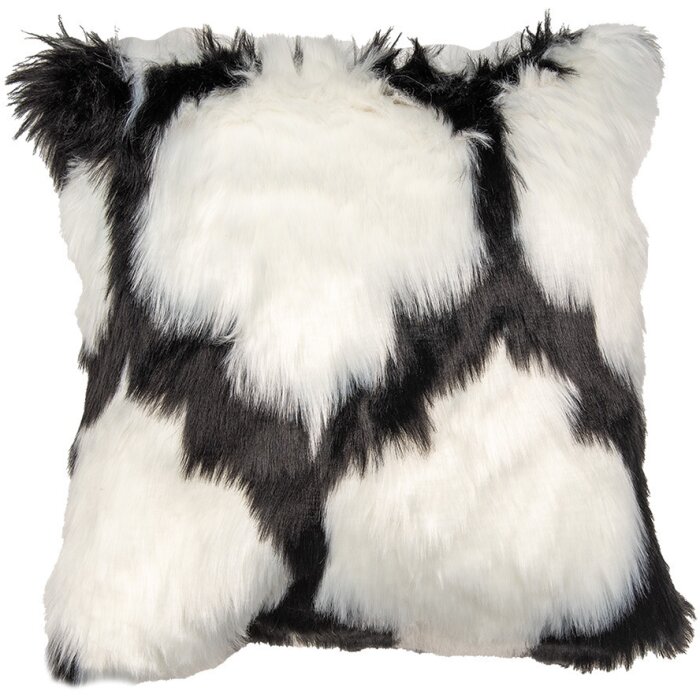 Clayre & Eef KT021.352 Povlak na polštář bílý černý 45x45 cm Polyester