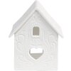 Clayre & Eef 6CE1739 Stojánek na čajovou svíčku House Porcelain White 7x8x9 cm