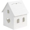 Clayre & Eef 6CE1739 Stojánek na čajovou svíčku House Porcelain White 7x8x9 cm
