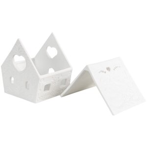 Clayre & Eef 6CE1740 Stojánek na čajovou svíčku House Porcelain White 9x7x8 cm