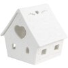 Clayre & Eef 6CE1740 Stojánek na čajovou svíčku House Porcelain White 9x7x8 cm