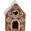 Clayre & Eef 6CE1742 Stojánek na čajovou svíčku House Brown White 7x8x9 cm Porcelán