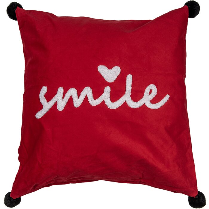 Clayre & Eef KT021.365 Povlak na polštář Smile Red White 45x45 cm Polyester
