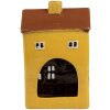 Clayre & Eef 6CE1885 Stojánek na čajovou svíčku Domek Keramika Žlutá 12x8x18 cm Venkovský styl
