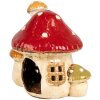 Clayre & Eef 6CE1876 Stojánek na čajovou svíčku House Beige Red 17x12x16 cm