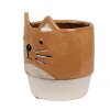 Clayre & Eef 6CE1877 Keramický květináč Cat Orange Beige Ø 11x13 cm