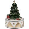Clayre & Eef 6PR5099 Hudební skříňka vánoční stromek zelená zlatá Ø 11x15 cm polyresin