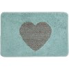 Clayre & Eef BM0007BL Koupelnová předložka s motivem srdce modrá 58x38x1 cm