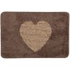 Clayre & Eef BM0007CH Koupelnová předložka Heart Brown Beige 58x38 cm