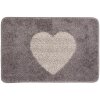 Clayre & Eef BM0007G Koupelnová předložka s motivem srdce šedá 58x38 cm