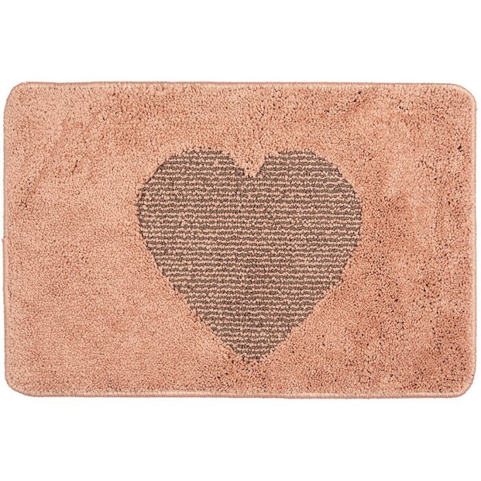 Clayre & Eef BM0007P Koupelnová předložka s motivem srdce růžová 58x38 cm