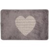 Clayre & Eef BM0008G Koupelnová předložka Heart Grey 78x48x1 cm