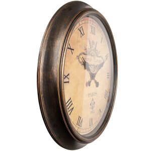 Clayre & Eef 6KL0825 Vintage nástěnné hodiny Ø 55 cm hnědé / 1xAA