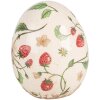 Clayre & Eef 6CE1919M Dekorativní vejce Béžová červená keramika Ø 10x12 cm Venkovský styl